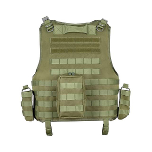 Chaleco antibalas de camuflaje, chaleco Molle de entrenamiento de combate al aire libre de nailon, chaleco portador de placa verde