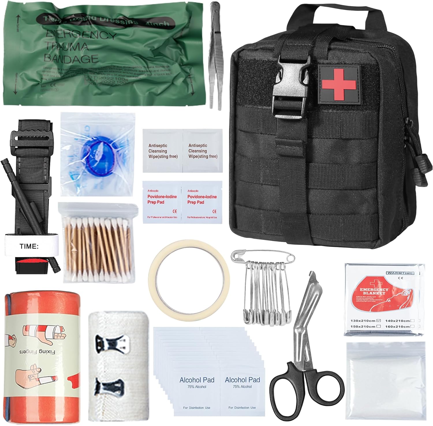  Kit de emergencia médica para supervivencia al aire libre, bolsa EMT, bolsas tácticas de primeros auxilios Molle, bolsa pequeña para Kit IFAK de explosión médica militar